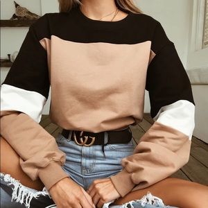 Cropped Colorblock Jumper Sweater